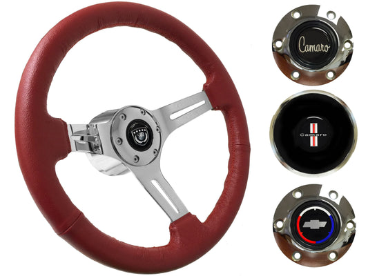 1969-89 Camaro Steering Wheel Kit | Red Leather | ST3012RED