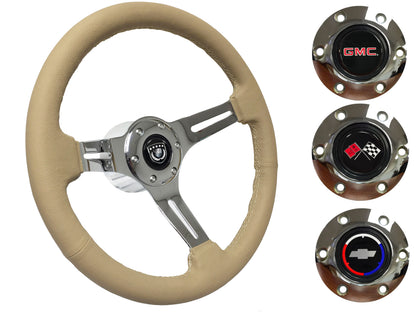 1960-73 Chevy Truck, GMC Steering Wheel Kit | Tan Leather | ST3012TAN