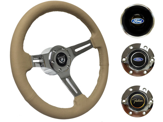 1965-69 Ford Falcon Steering Wheel Kit | Tan Leather | ST3012TAN