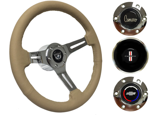 1969-89 Camaro Steering Wheel Kit | Tan Leather | ST3012TAN
