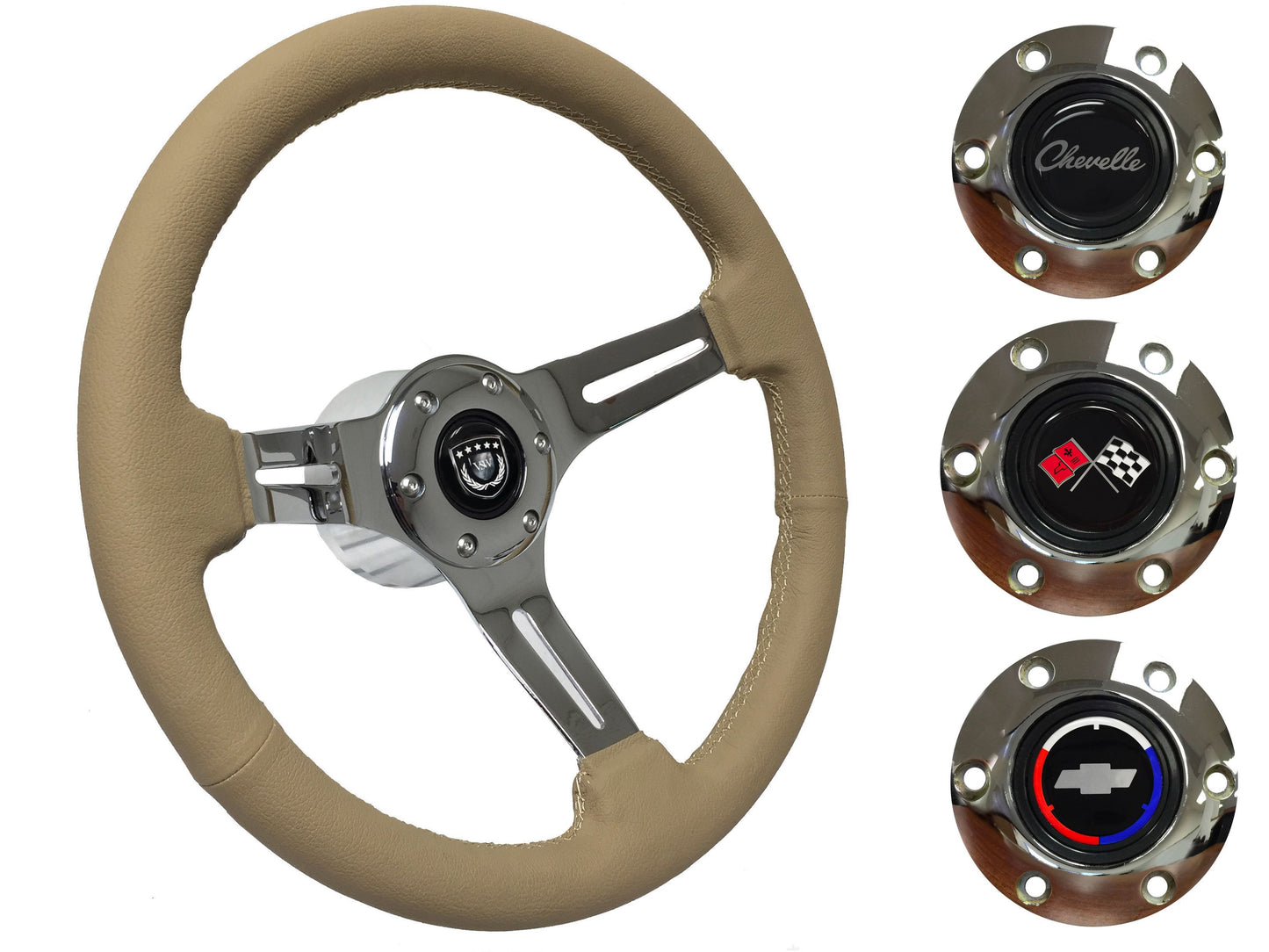 1967-68 Chevelle Steering Wheel Kit | Tan Leather | ST3012TAN