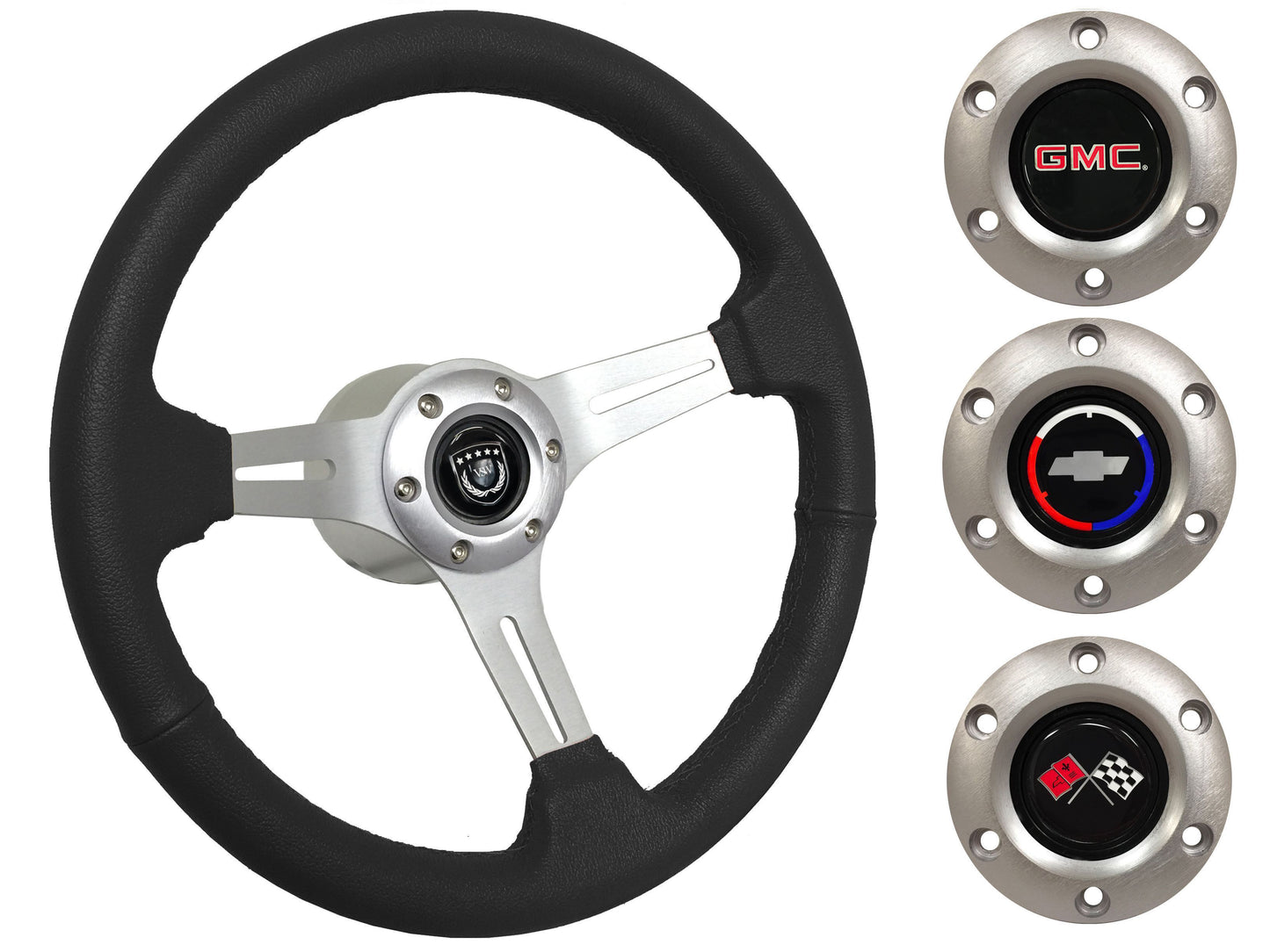 1960-73 Chevy Truck, GMC Steering Wheel Kit | Black Leather | ST3014BLK