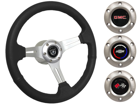 1974-94 Chevy Truck, GMC Steering Wheel Kit | Black Leather | ST3014BLK