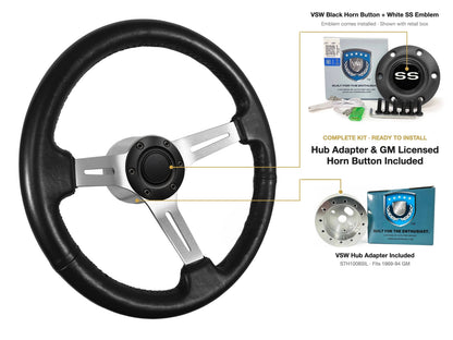 ST3014BLK kit - Black button, White SS emblem