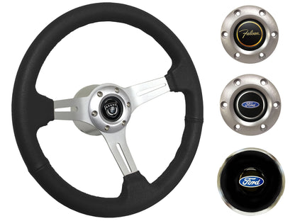 1970 Ford Falcon Steering Wheel Kit | Black Leather | ST3014BLK