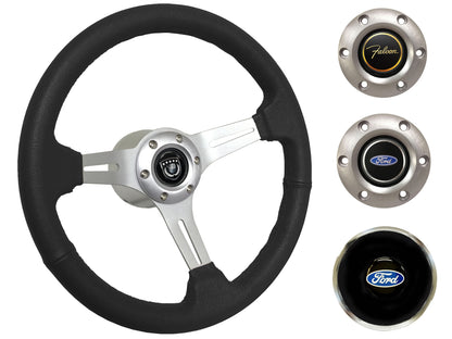 1965-69 Ford Falcon Steering Wheel Kit | Black Leather | ST3014BLK