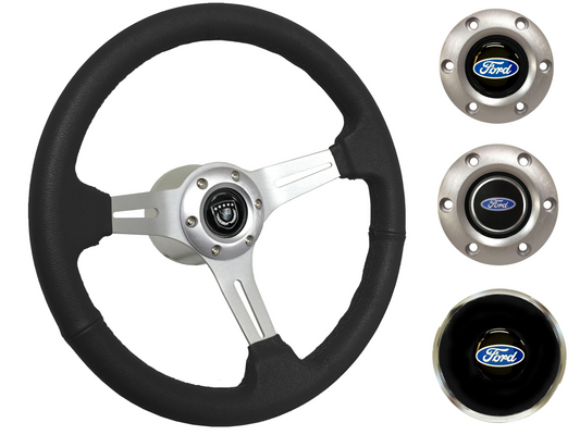 1969, 78-91 Ford Truck Steering Wheel Kit | Black Leather | ST3014BLK