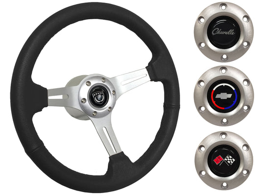 1969-77 Chevelle Steering Wheel Kit | Black Leather | ST3014BLK