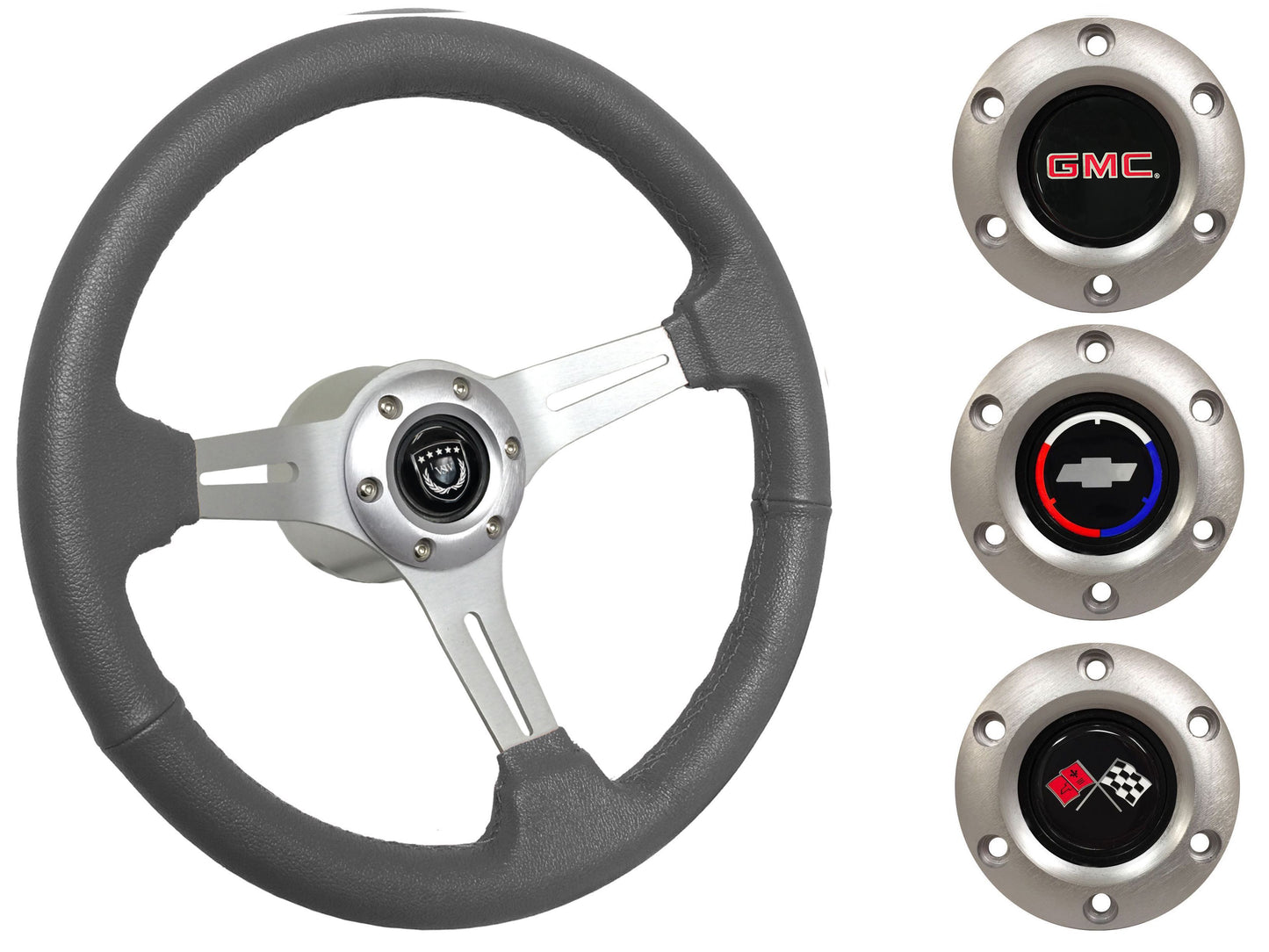 1960-73 Chevy Truck, GMC Steering Wheel Kit | Gray Leather | ST3014GRY