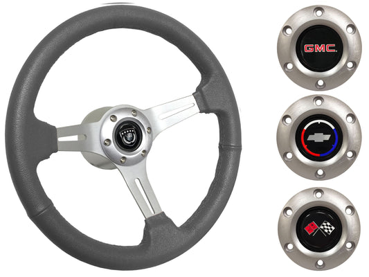 1974-94 Chevy Truck, GMC Steering Wheel Kit | Gray Leather | ST3014GRY