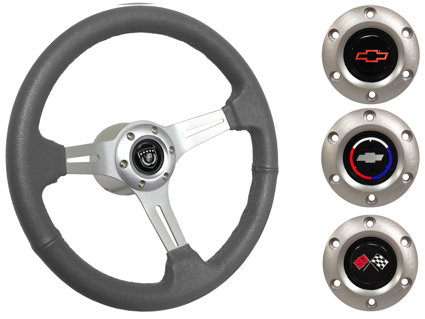 1984-89 Corvette Steering Wheel Kit | Grey Leather | ST3014GRY