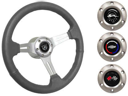 1955-68 Impala Steering Wheel Kit | Grey Leather | ST3014GRY