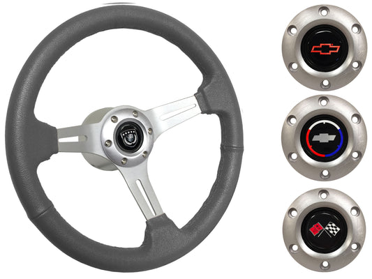 1990-2005 Corvette Steering Wheel Kit | Grey Leather | ST3014GRY