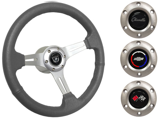 1967-68 Chevelle Steering Wheel Kit | Grey Leather | ST3014GRY