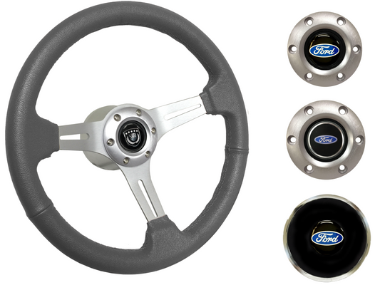 1969, 78-91 Ford Truck Steering Wheel Kit | Grey Leather | ST3014GRY