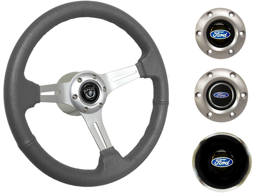 1970-76 Ford Torino Steering Wheel Kit | Grey Leather | ST3014GRY