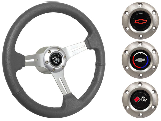 1969-75 Corvette Steering Wheel Kit | Grey Leather | ST3014GRY