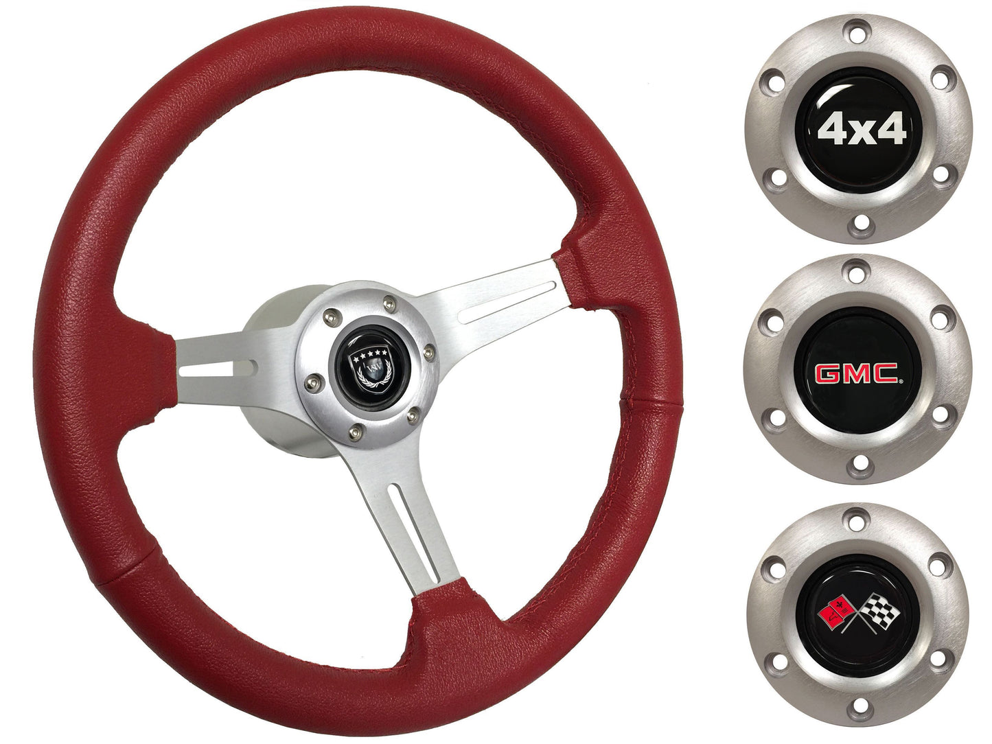 1960-73 Chevy Truck, GMC Steering Wheel Kit | Red Leather | ST3014RED