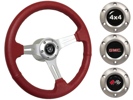 1974-94 Chevy Truck, GMC Steering Wheel Kit | Red Leather | ST3014RED