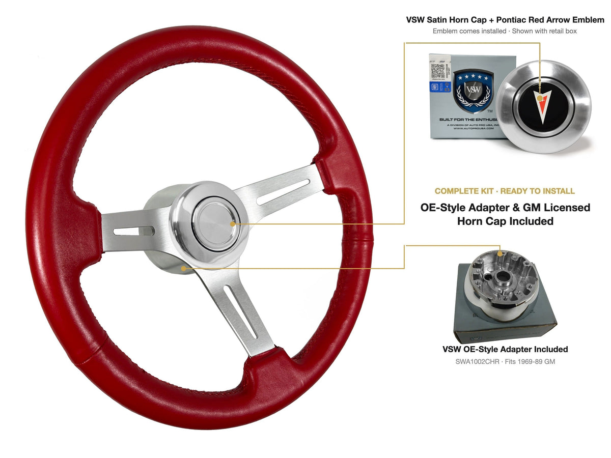ST3014RED OE-style kit - OE Satin Cap, Pontiac Red Arrow emblem