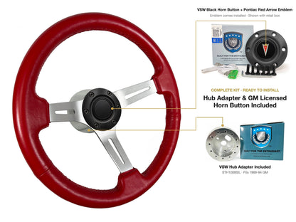 ST3014RED kit - Black button, Pontiac Red Arrow emblem