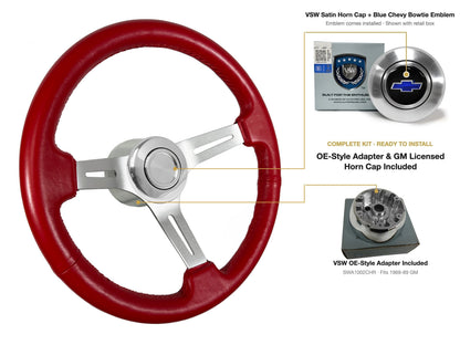 ST3014RED OE-style kit - OE Satin Cap, Blue Chevy Bowtie emblem