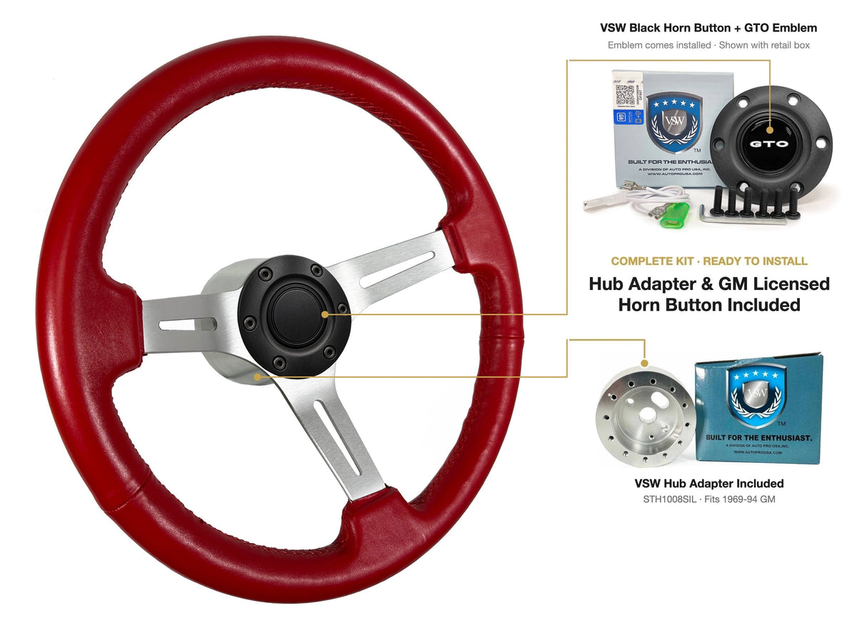 ST3014RED kit - Black button, GTO emblem