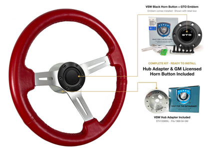ST3014RED kit - Black button, GTO emblem