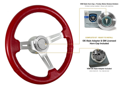 ST3014RED OE-style kit - OE Satin Cap, Pontiac Motor Division emblem