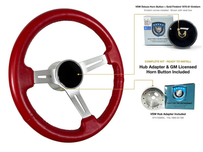 ST3014RED kit - Deluxe button, Gold Firebird 1970-81 emblem