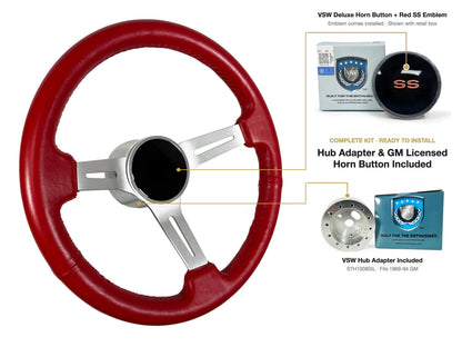 ST3014RED kit - Deluxe button, Red SS emblem