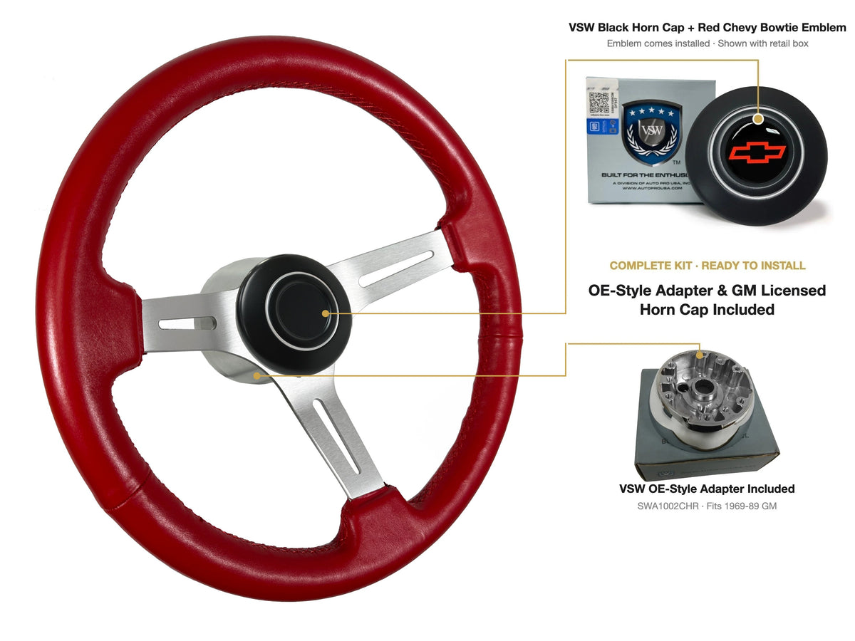 ST3014RED OE-style kit - OE Black Cap, Red Chevy Bowtie emblem