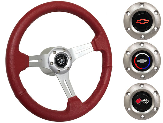 1967-68 El Camino Steering Wheel Kit | Red Leather | ST3014RED