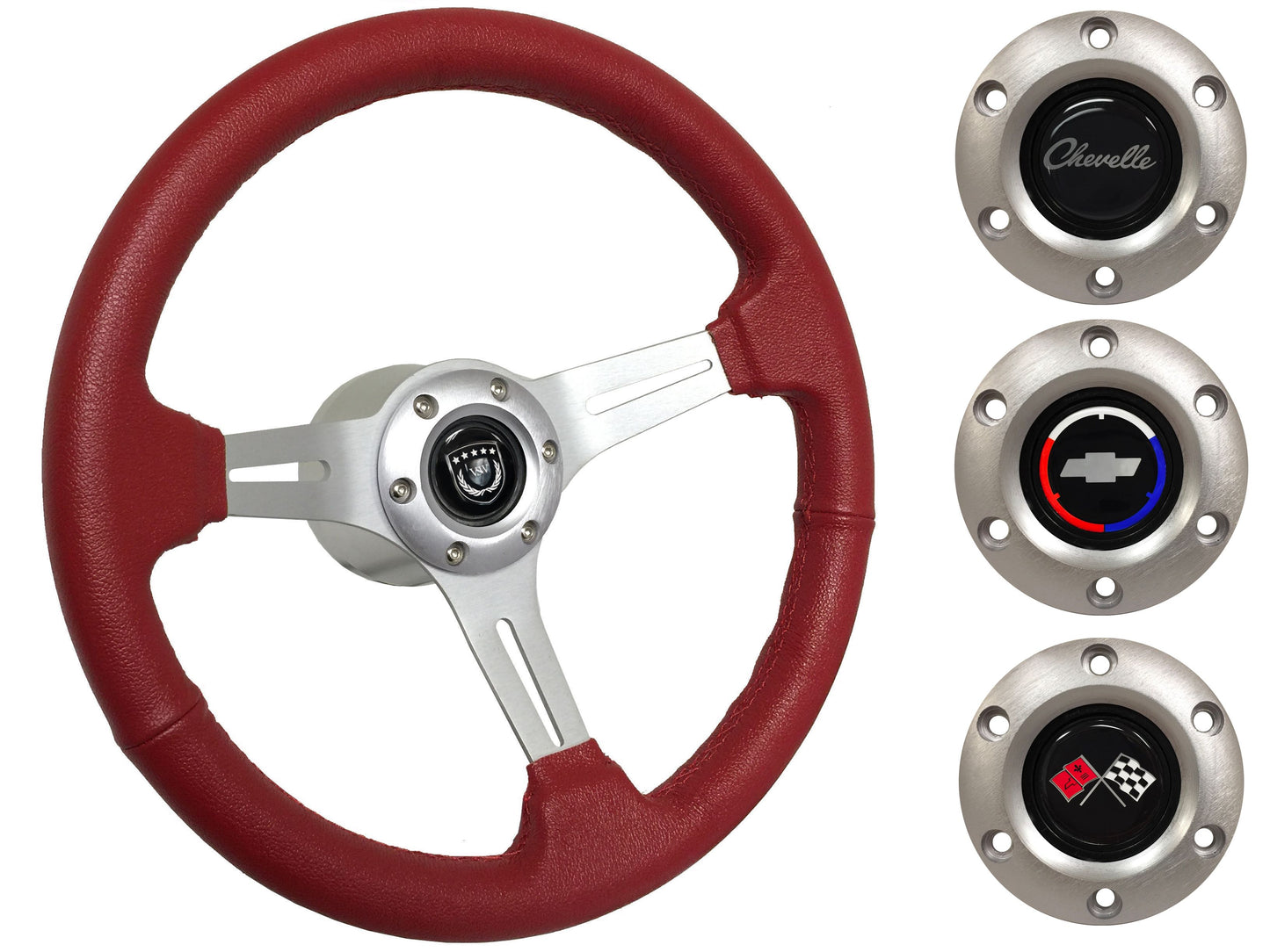 1967-68 Chevelle Steering Wheel Kit | Red Leather | ST3014RED