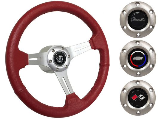 1969-77 Chevelle Steering Wheel Kit | Red Leather | ST3014RED