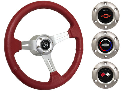 1962-68 Chevy Nova Steering Wheel Kit | Red Leather | ST3014RED