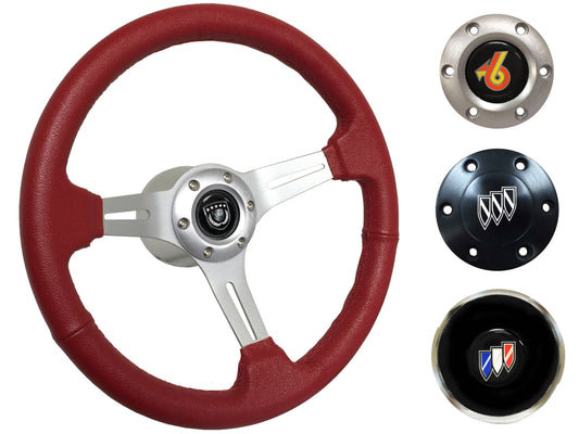 1967-68 Buick Steering Wheel Kit | Red Leather | ST3014RED