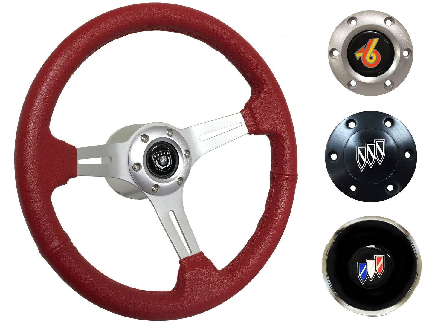 1969-89 Buick Telescopic Steering Wheel Kit | Red Leather | ST3014RED