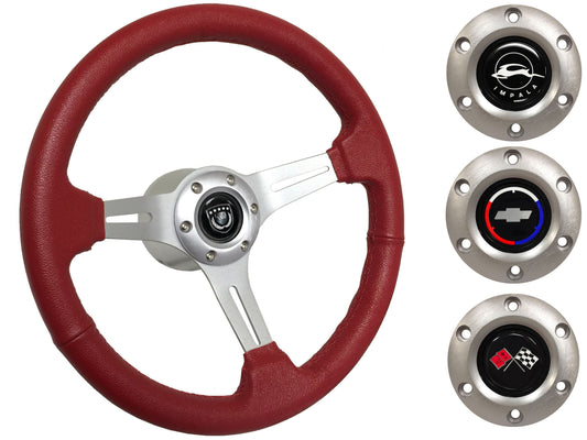 1955-68 Impala Steering Wheel Kit | Red Leather | ST3014RED