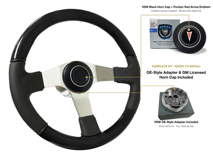ST3019BLKWOOD black ash wood-leather steering wheel kit - SIL-11-19B