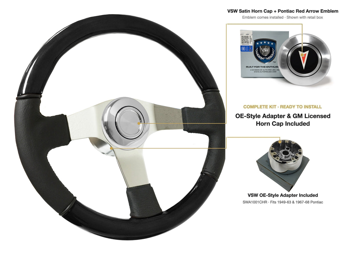 ST3019BLKWOOD black ash wood-leather steering wheel kit - SIL-11-19S-4968
