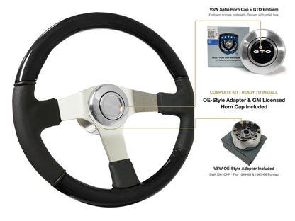 ST3019BLKWOOD black ash wood-leather steering wheel kit - SIL-19-19S-4968