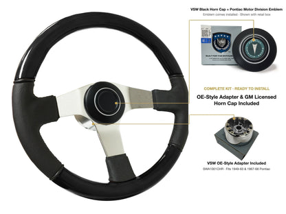 ST3019BLKWOOD black ash wood-leather steering wheel kit - SIL-20-19B-4968