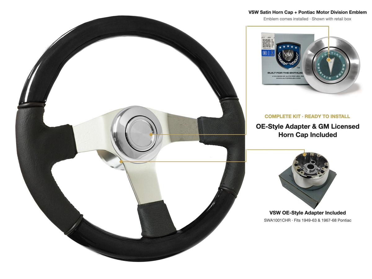 ST3019BLKWOOD black ash wood-leather steering wheel kit - SIL-20-19S-4968