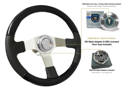 ST3019BLKWOOD black ash wood-leather steering wheel kit - SIL-20-19S