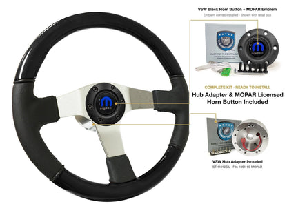 ST3019BLKWOOD black ash wood-leather steering wheel kit - SIL-2001BLK-STH1012