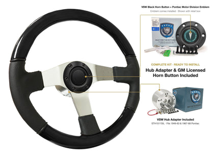 ST3019BLKWOOD black ash wood-leather steering wheel kit - SIL-20BLK-4968