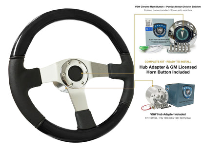 ST3019BLKWOOD black ash wood-leather steering wheel kit - SIL-20CHR-4968