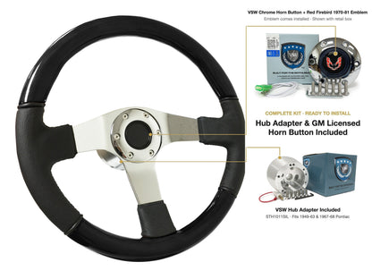 ST3019BLKWOOD black ash wood-leather steering wheel kit - SIL-21CHR-4968
