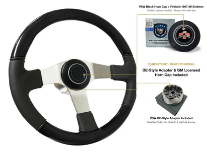 ST3019BLKWOOD black ash wood-leather steering wheel kit - SIL-29-19B-4968